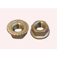 Brass Serrated Flange Lock Nuts with Cutting Teeth, Vibration Proof Self-Locking Nuts for Sheet Metal Automotive and Machinery Assembly Applications